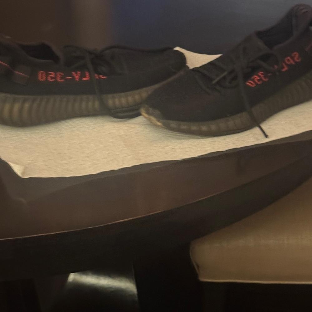 Yeezy Black and Red Sneakers